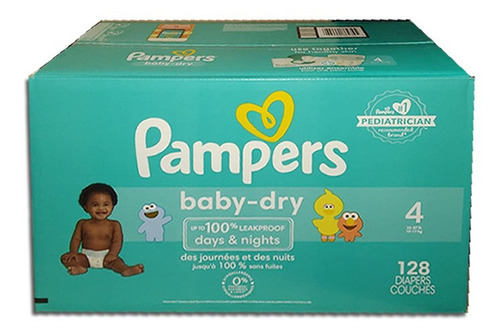 128 Pañales Pampers Baby Dry T4 - Unidad a $1561