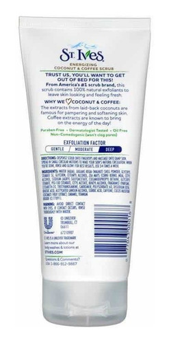 Imagen 5 de 5 de Exfoliante De Café Y Coco St Ives Energizing Depura Y Limpia