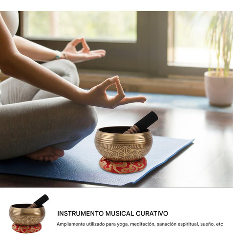 Juego De Cuenco Tibetano Para Meditación Yoga Calibre 21 Cm