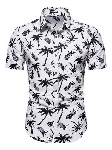 Camisa Hawaiana Moda Casual Estilo Slim Fit Para Hombre