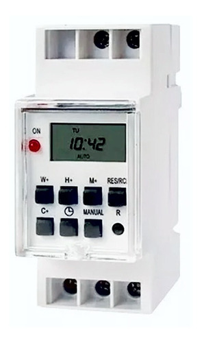 Temporizador Timer Programable Digital Riel Din 2hp 16a Lcd