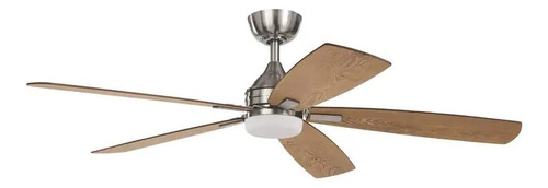 Ventilador Led Beckford Home Decorators Con Control Remoto Cantidad De Aspas 5 Estructura Plateado Aspas Café Diámetro 132 Cm Frecuencia 50 Material De Las Aspas Madera