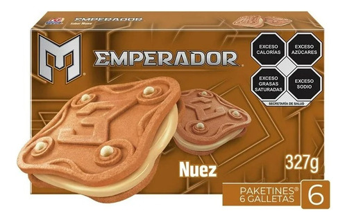 Galletas Gamesa Emperador Tipo Sándwich Sabor Nuez 327 G