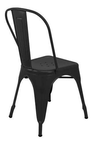 Silla Metalica Moderna Estilo Industrial Tipo Tolix Color Negro Color Del Asiento Negro