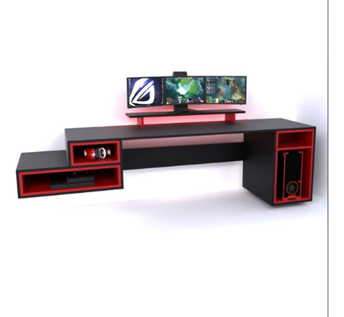 Escritorio Gamer Juegos Pc Playstation Xbox Ps4 Habitacion Color Rojo