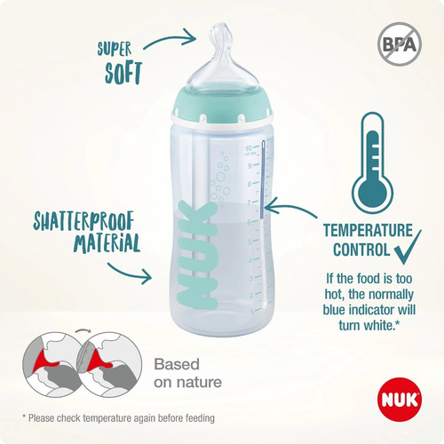 Imagen 6 de 6 de Mamadera Nuk + Anticolicos Profesional Con Ct 300ml