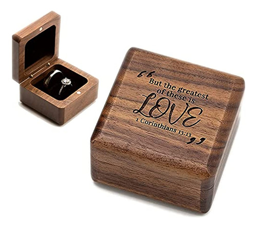 Muujee Love 1 Corintios 13:1 Caja De Anillo Doble De Madera 