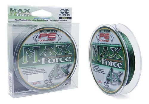 Linha Multifilamento 4x Max Force 0,30mm 44lb 150m Verde