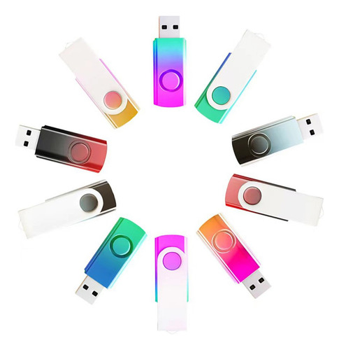 5 Unidades De Pen Drives Usb 2.0 De 1 Gb, Colores Degradados