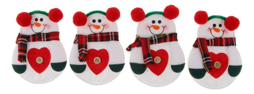 4pcs Vajilla De Navidad Cubiertos Bolsa Titular Decoración