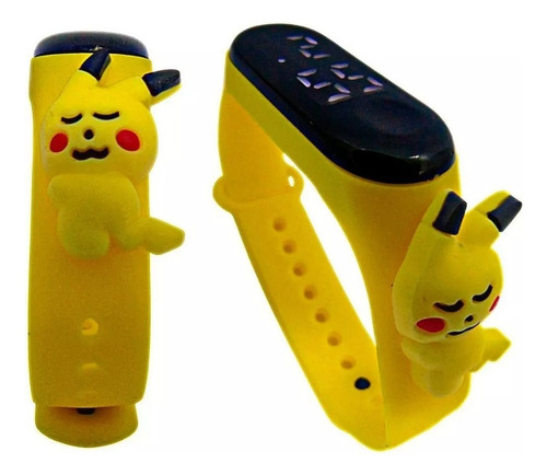 Relógio De Led Infantil Prova D'água Pokémon Pikachu