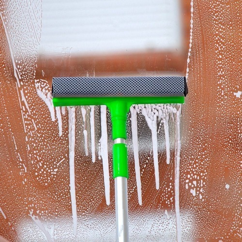 Imagen 2 de 6 de Limpia Vidrio Mop Brilhus C/mango Extensible 2en1 Lava- Seca