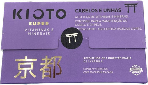 Kit 3 Kioto Super Cabelo E Unha 30+30 Cápsulas