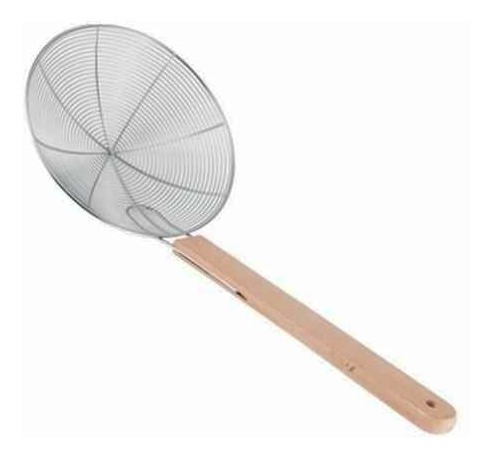 Imagen 2 de 9 de Colador Freidor Acero Araña 27cm Mango Madera