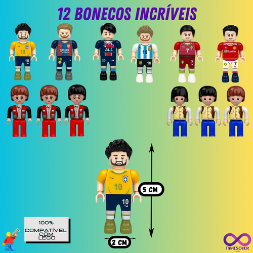 Futebol Melhor Estádio C/ Jogadores Blocos Montar Letsgo Ful 273 Estadio De Futebol