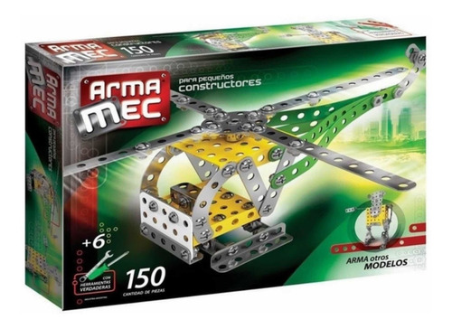 Imagen 1 de 5 de Juego Mecano Armamec 150 Pzs Metálicas Helicóptero La Plata
