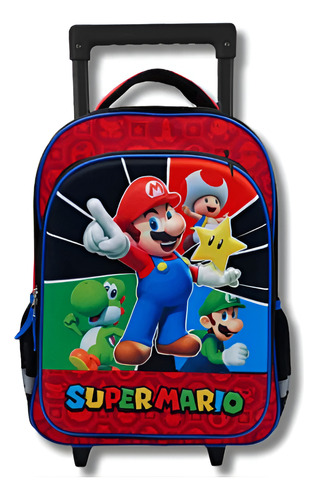 Mochila Carro 3d Super Mario 16 Pulgadas Tapi Sharif Express Color Negro Y Rojo Diseño De La Tela Único