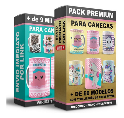 2 Packs Artes Premium Para Canecas Sublimação