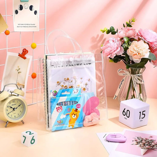 Bolsa Transparente Para Regalo De Compras, 10 Unidades, 25 X