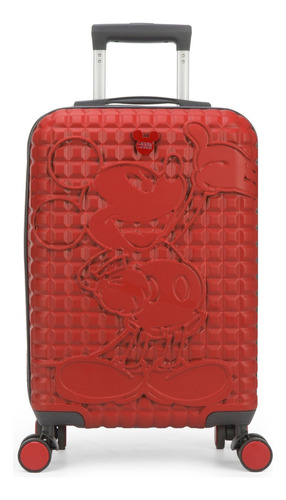 Mala Viagem De Bordo Pequena Rodinha 360 Mickey Mouse Disney Cor Vermelho