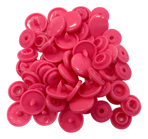Botões De Pressão Plastico Tic Tac Coloridos 12mm 50 Botões Cor Botão Plastico Rosa Pink