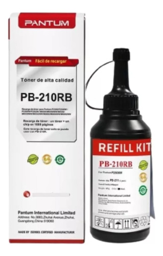 Combo De Recarga Pantum Pb-210r, Incluye Chip