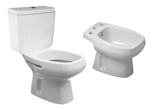 Inodoro Largo + Deposito Dual + Bidet Roca Monaco+ Kit Inst