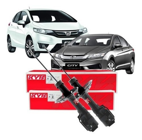 Par Amortecedores Dianteira Kyb Honda City Fit 2015 A 2021