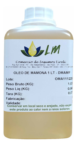 Distriol - Óleo De Mamona Ricino 1 Litro - 100% Puro