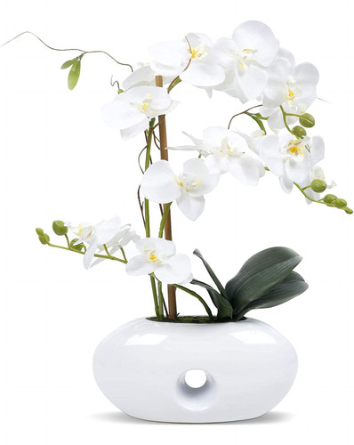Orquídea Sintética, Flores Artificiales De Color Blanco, Orq