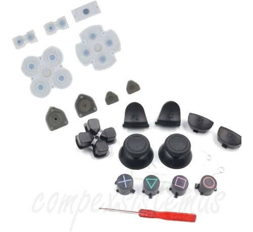 Imagen 1 de 6 de Repuestos Botones Y Gomitas Control Joystick Ps4 Resortes