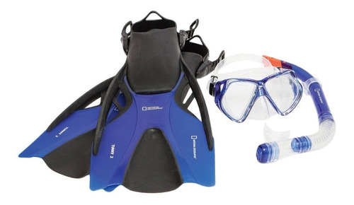 Set Completo De Buceo Snorkel Tuny2 National Geographic Azul Color Talle M/l