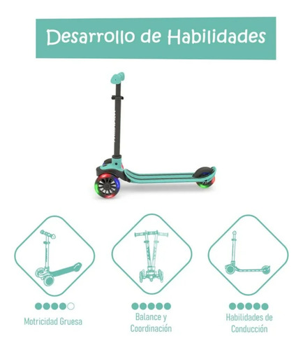 Scooter Infantil Chillafish Con Luces Verde