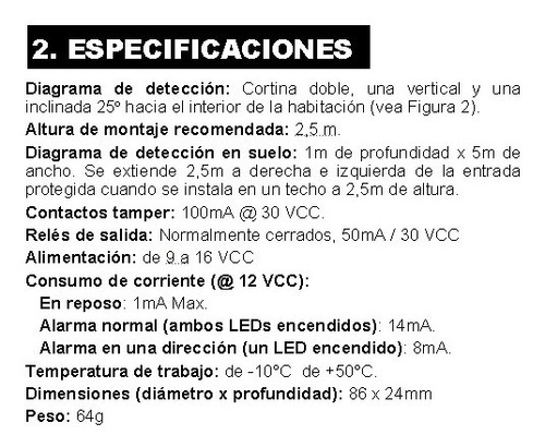 Sensor Detector Visonic Techo + Protección Balcones Ventanas