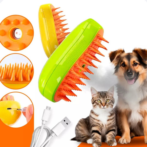 3 In 1 Depilación Cepillo Masaje Vapor Gatos/perros Mascota