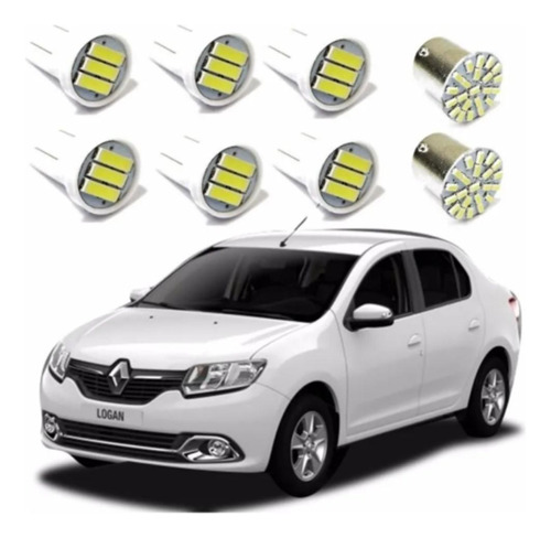 Kit Iluminaçao Lampada De Led Renault Logan 2004 A 2016