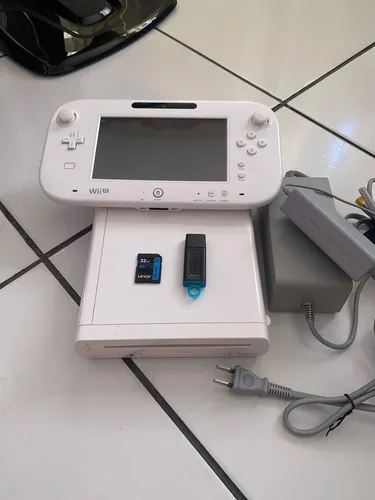 Nintendo Wii U 32gb Desbloqueado Com 30 Jogos + Pendrive 64gb+ Sd