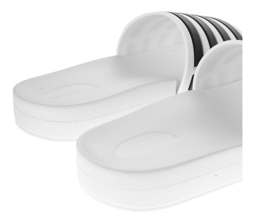 Sandalias George Color Blanco Con Detalle En Rayas Negras D0