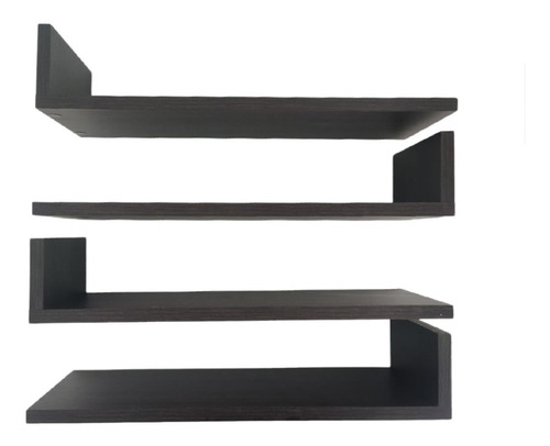Set De 4 Repisas Flotantes Estilo Librero 45 X 15 Cm Color Roble Dakar