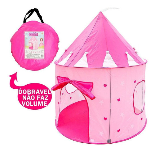Barraca Infantil Castelo Rosa C/50 Bolas Piscina De Bolinhas