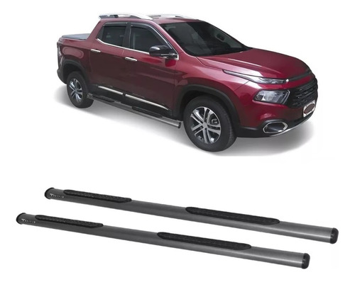 Estribo Tubular Oblongo Onix Grafite Fiat Toro 2016 2024