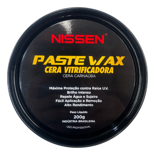 Cera Carnaúba Automotiva Carros Máx Proteção Paste Wax 200g