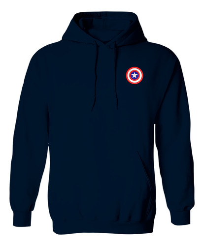 Sudadera Bordado Algodon Logo Escudo Capitan America Marvel