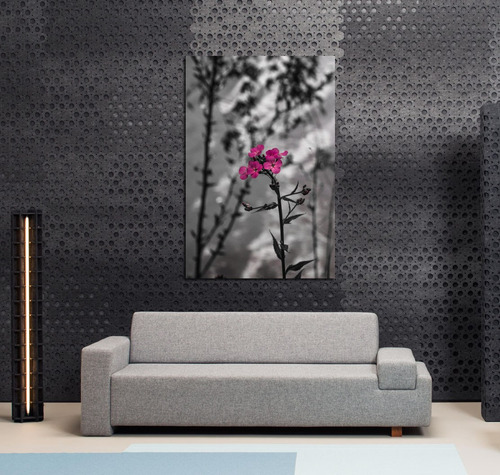 Cuadro 60x90cm Flores Rosa Blanco & Negro Flora Fucsia