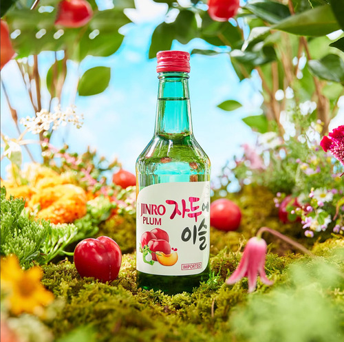 2 Botellas Soju Jinro Alcohol Coreano Ciruela De Sabor 360ml