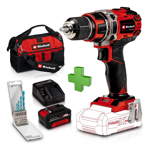 Taladro Percutor Inalambrico Brushless Einhell + Kit Bolso