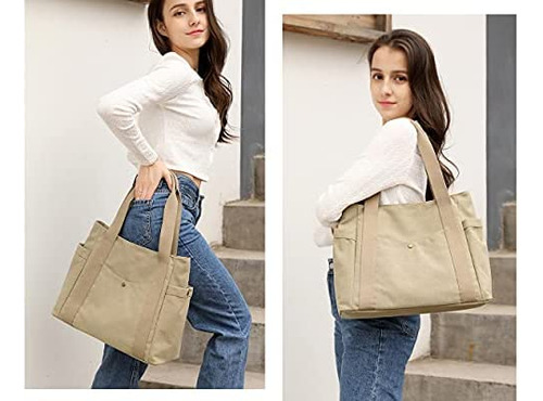 Bolsos De Mano De Lona Para Mujer Bolso De Hombro Informal R