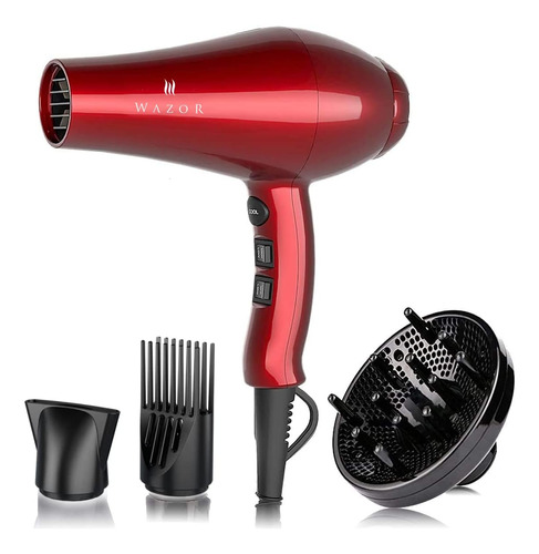 Secador D/cabello Wazor Profesional Iónico 1875w - Rojo