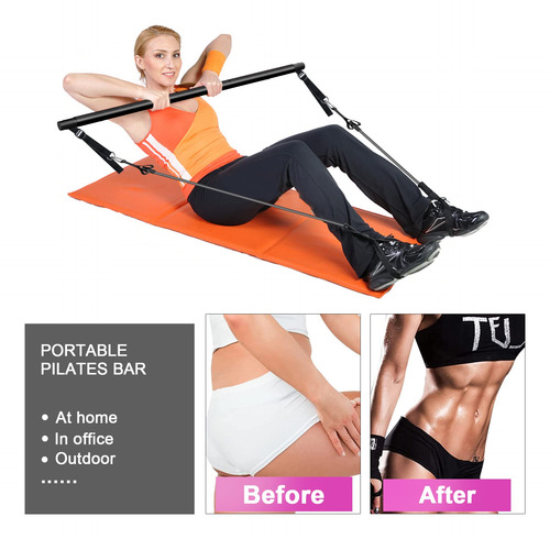 Kit De Barras De Pilates Con Bandas De Resistencia 4 Bandas