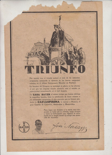 1930 Futbol Uruguay Campeon Nasazzi Homenaje De Casa Bayer